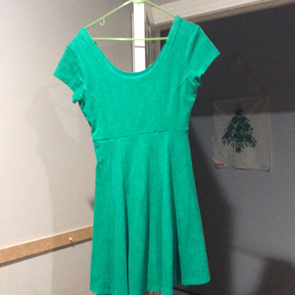Cute holiday green dress from Anthropology.